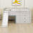 Full Size Low Loft Bed With Slide, Wood Loft Bed Frame With Storage Drawers And 2 Doors