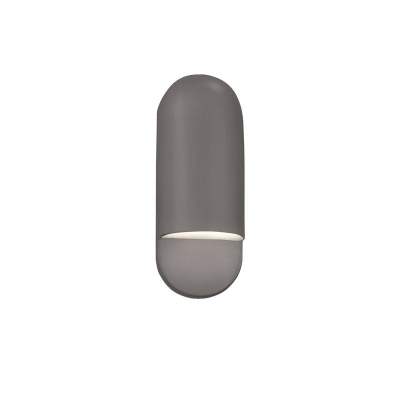 Plafonnier encastré d'extérieur câblé Bharath, Gris brillant, H 14 po x l 5 po x P 4 po