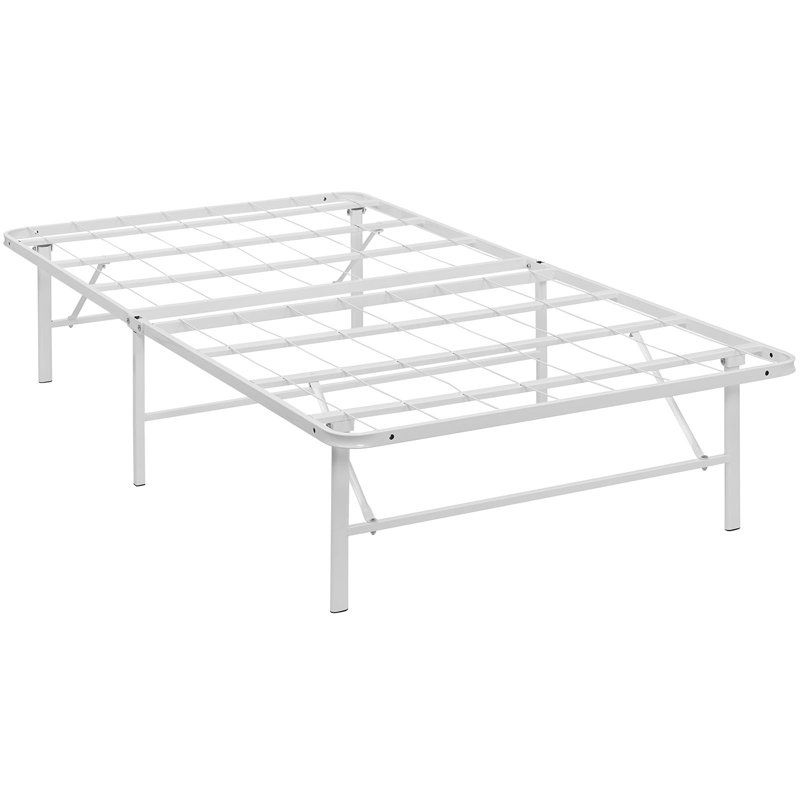 Modway Horizon Stainless Steel Bed Frame, Twin, White