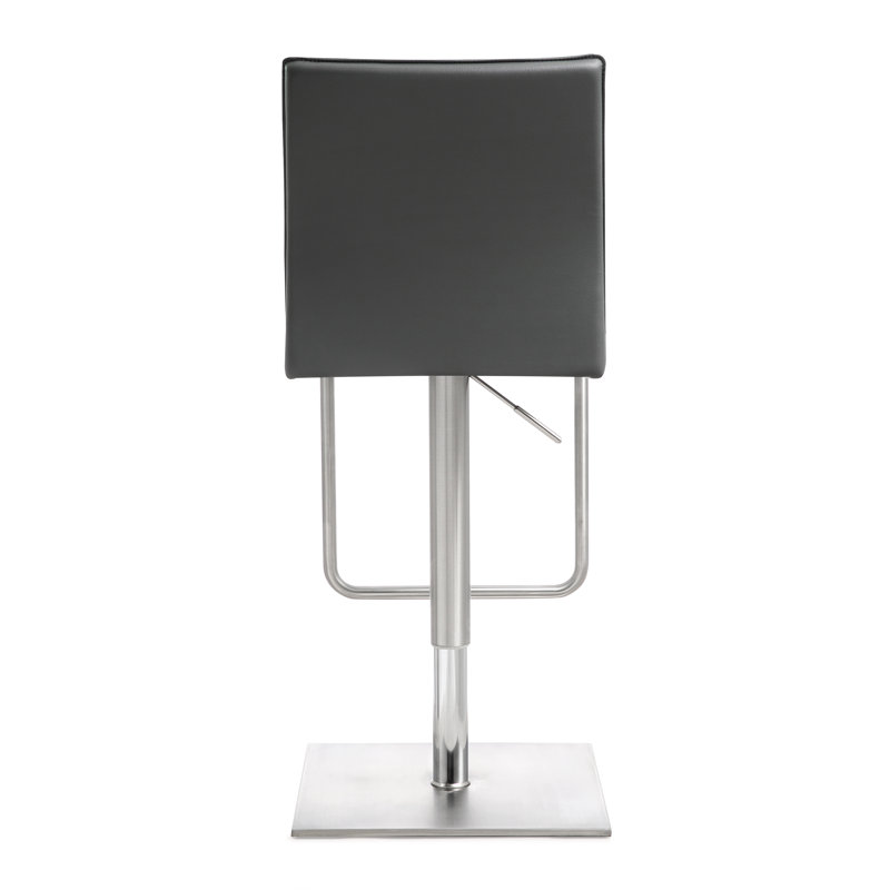 Bendale Swivel Upholstered Adjustable Height Counter Stool with Metal Frame, Gray