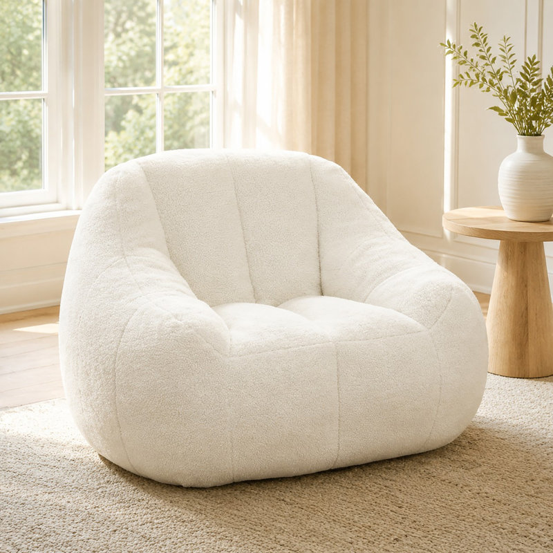 Fauteuil à billes Compression, Ourson blanc