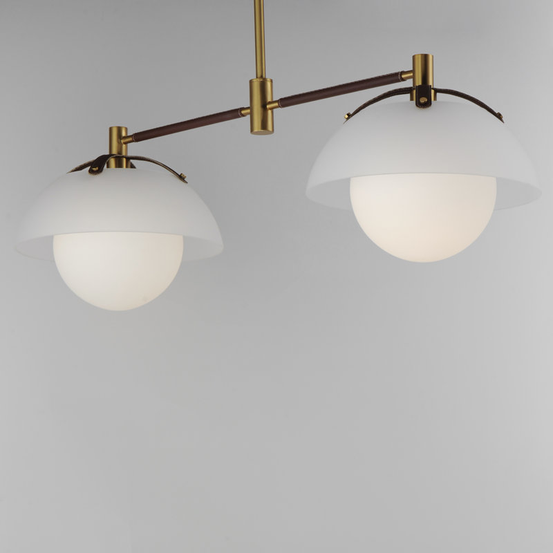 Domain 2 - Light LED Pendant, Frosted, Natural Aged Brass