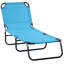 Chaise longue de piscine pliante Outsunny, chaises de bronzage d'extérieur avec dossier inclinable à 5 niveaux, structure en acier pour la plage, la cour et le patio-2058084345