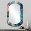 Deen bleu sarcelle, turquoise, symphonie aquatique - grand miroir mural asymétrique abstrait, cylindre unique moderne, impression sur métal-107247920