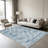 1PC Vintage Distressed Blue Geometric Bohemian area rugs for Living Room, Soft and Comfortable, Suitable for all seasons, easy-to-maintain, machine washable Indoor floor mat, Under Table Farmhouse suitable for dining table, bedroom, entryway, home-107920897