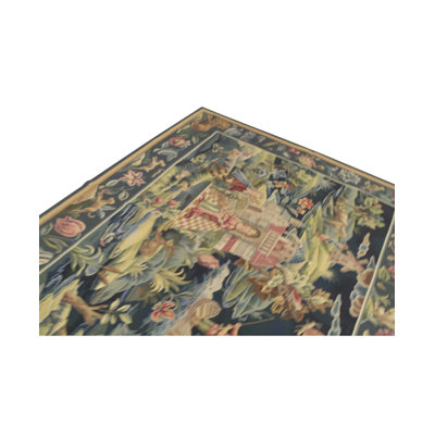 Hand-Knotted High-Quality Blue and Green Area Rug