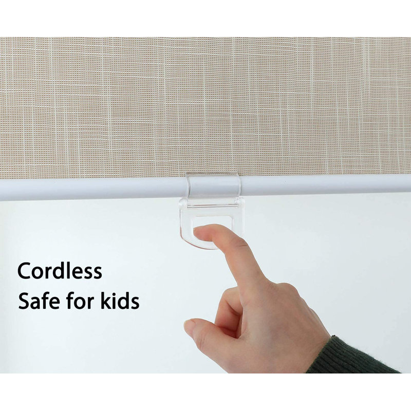 UV Protection 100% Blackout Cordless Roller Shade, 32"W x 64"L, Biscuit