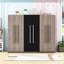 Rangement garde-robe en bois 6 portes avec 2 tiroirs et tablettes