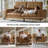 Pearman 87.5"W Retro Industrial Faux Leather Couch with Adjustable Backrest and Lumbar Cushion-107231543