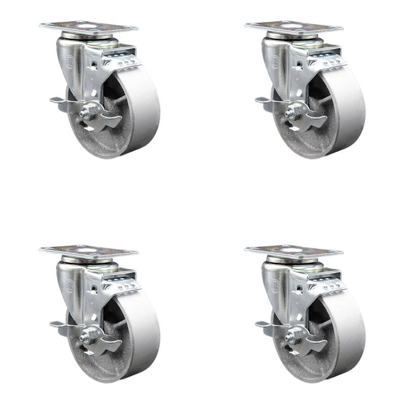 Plateau pivotant semi-pivotant en acier avec frein
