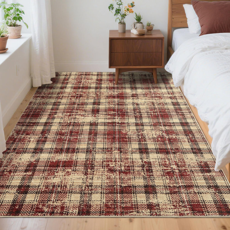 Area Rug, Red, Rectangle 120 x 170 cm