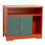 Enceinte de litière pour chat, armoire à litière cachée 31 po avec tablette et rangement, salle de bain intérieure pour chat de style moderne, table de bout en bois pour meuble pour chat, convient à la plupart des bacs à litière, rouge et vert