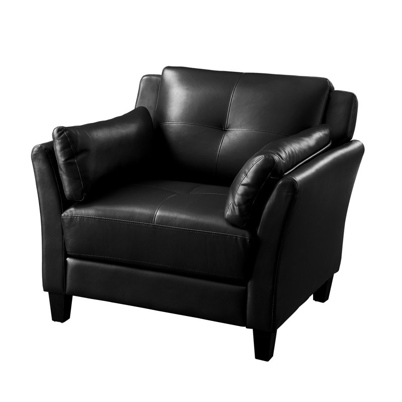 Fauteuil Bella, Similicuir noir