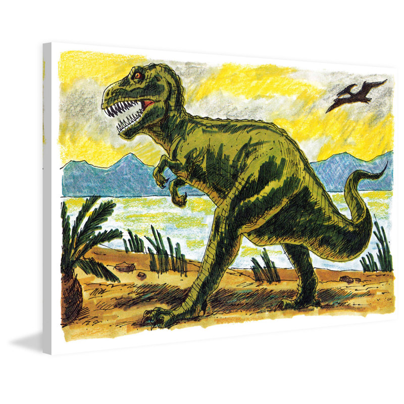 Tyrannosaur Ii by Curtis - Wrapped Canvas Painting, 51cm H x 76cm W