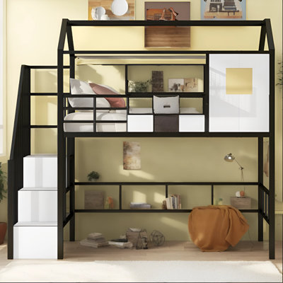 Lit mezzanine simple avec tablettes Simonetta