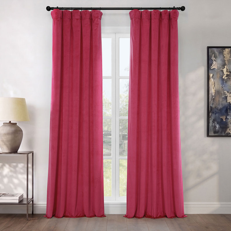 Rideaux en velours moelleux Matra pour chambre à coucher ‑ rideaux obscurcissants pour les fenêtres de salon, panneau simple