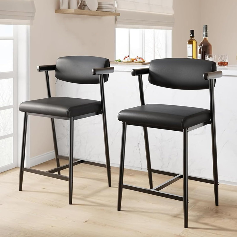 Ensemble de 2 tabourets de bar, Noir