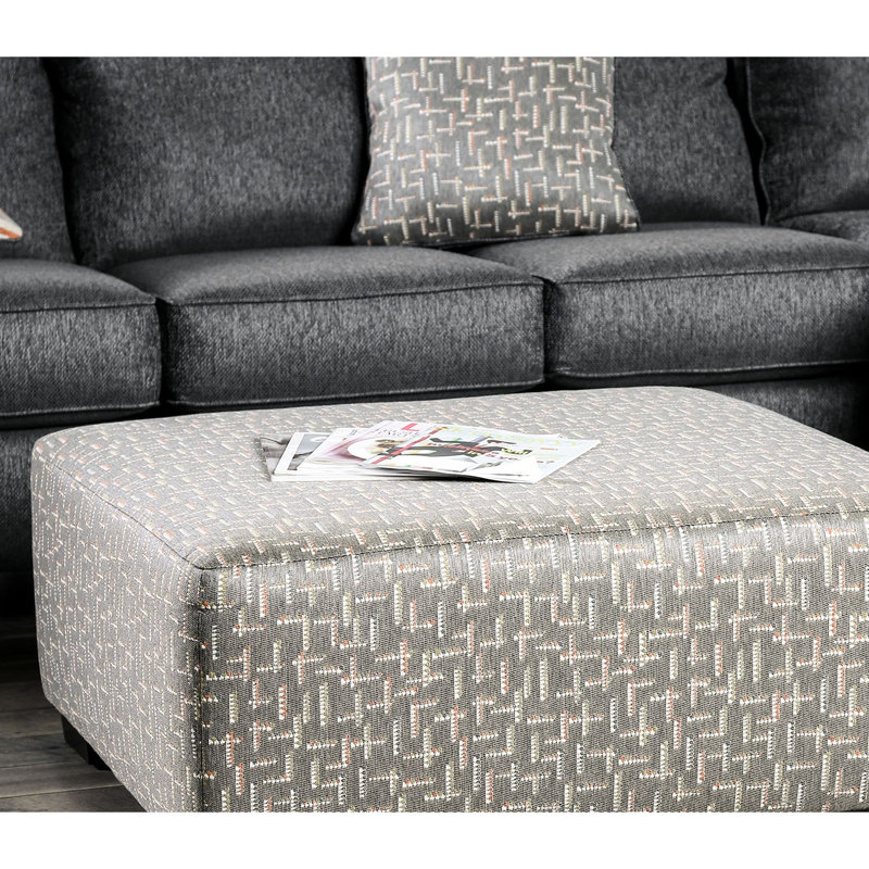 Chenille gris transitionnel, pieds carrés, coussins carrés et mousse à densité moyenne, L 38 po x l 38 po H 20 po, profondeur 38 po, largeur, structure en bois massif, matériau, 20 po de profondeur