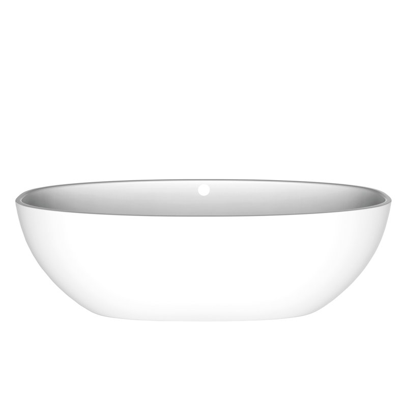 Barcelona Freestanding Soaking Bathtub, Matte White, 71" L x 34" W