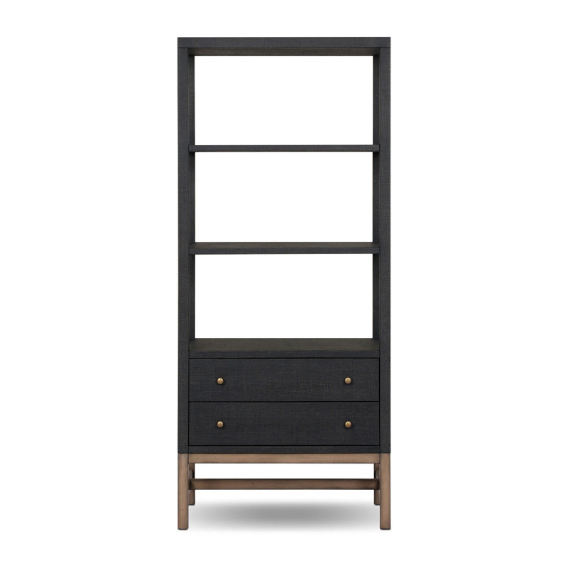 Fiona Bookcase-Black Raffia