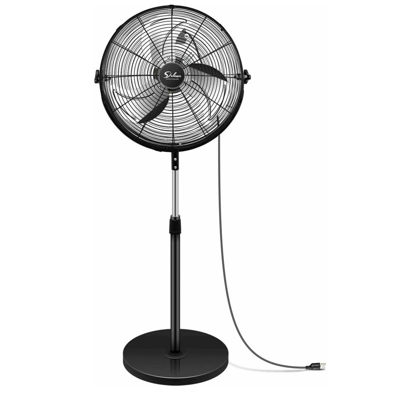 Ventilateur sur socle simple de luxe industriel, 18 pouces, H 55 po x l 24,4 po x P 16,5 po