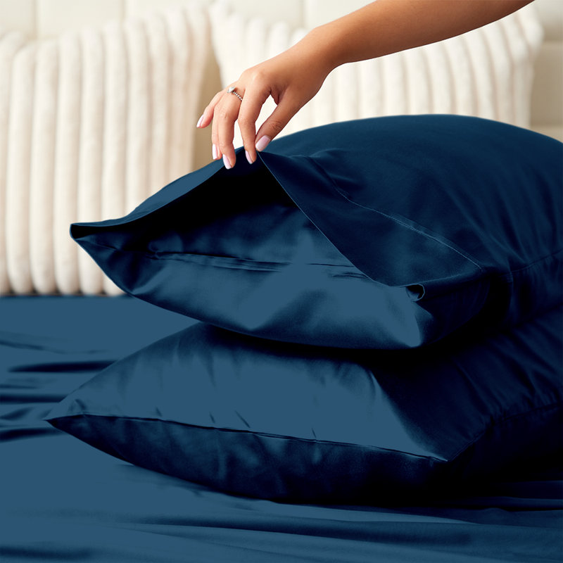 Royal Blue Queen Bamboo Bed Sheet Set