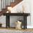 Narrow Console Table with Rattan Accent, Wood Finish Entryway Table with Storage Drawers, Stylish Rustic Sofa Table for Living Room and Hallway -1965577707