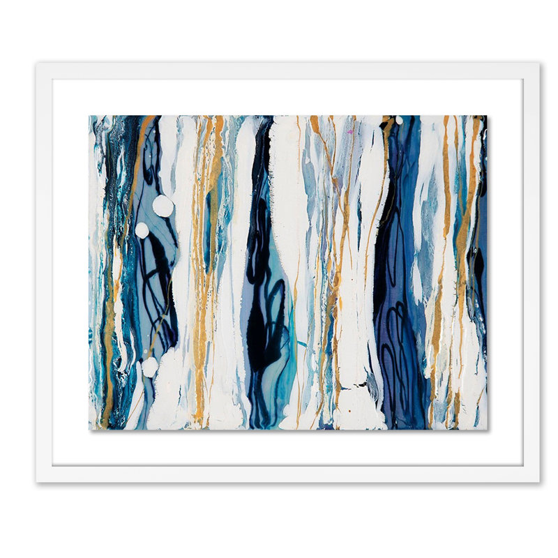 Vertical Stripes Print by Kim Whiteside, White, 47" H x 60" W x 2.5" D