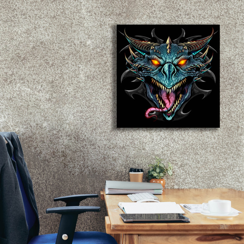 Tête de dragon Gesele, H 26 po x l 26 po x P 1,5 po