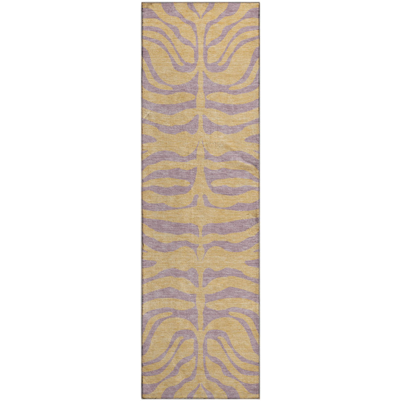 Premium Machine Washable Corum AMF1043 Animal Print Rug, Runner 2'3" x 7'6"