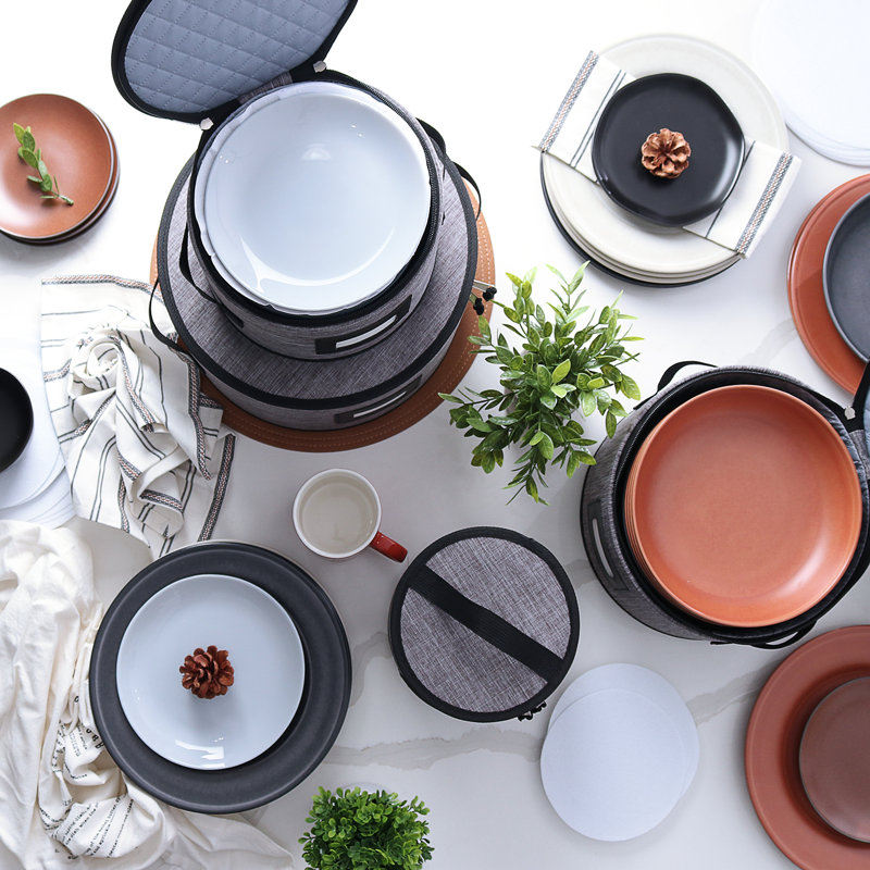6-Piece Hard Shell Dinnerware Storage Set