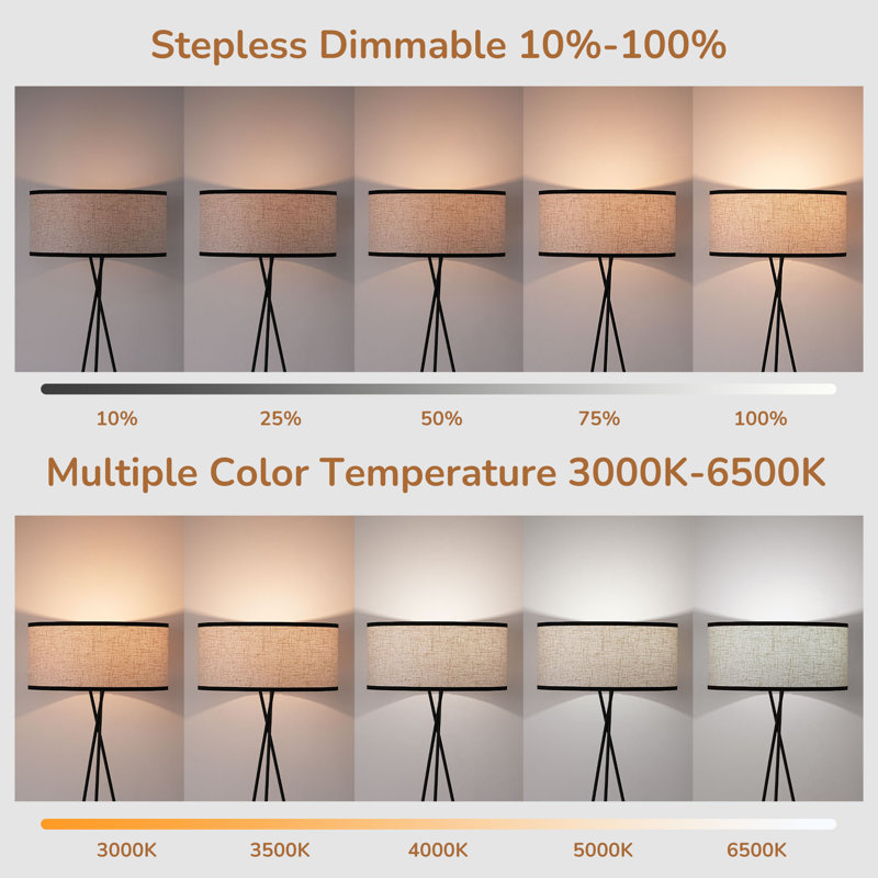 67" Tripod Floor Lamp with Remote & App Control and RGB Dimmable Bulb Included