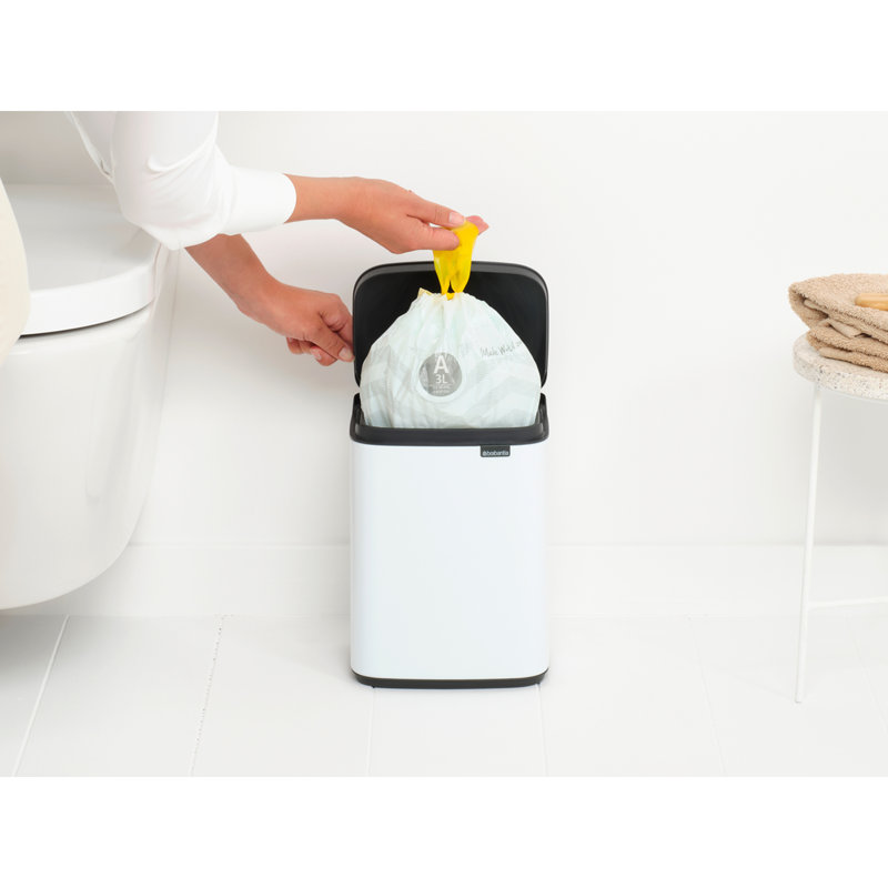 Brabantia Bo Waste Bin, White, 4 L