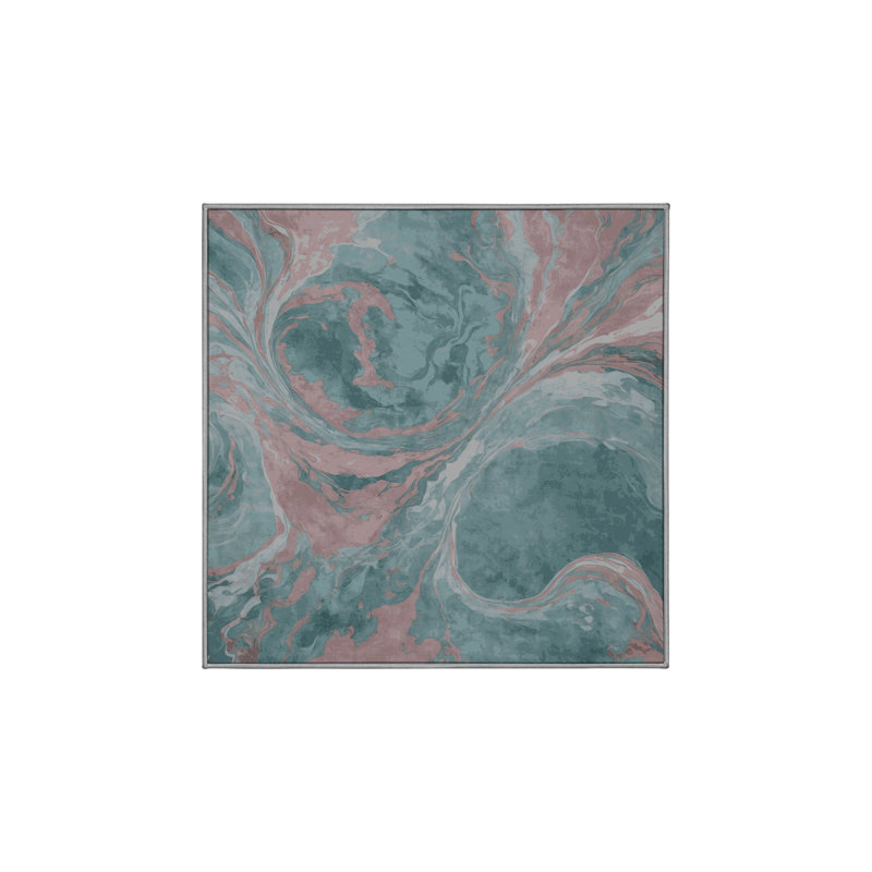 Tapis gris soyeux et moelleux, Carré 6 pi