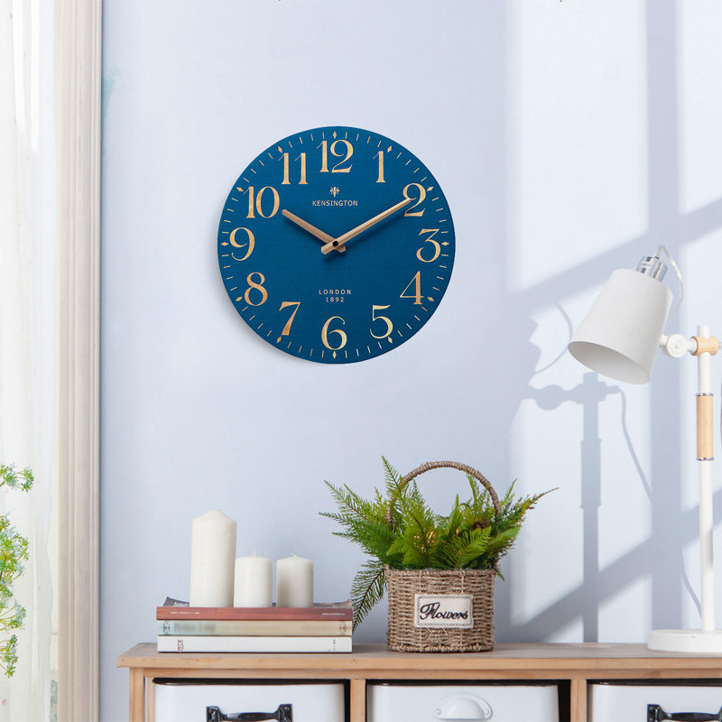Ardale Wicker / Rattan Wall Clock, Blue