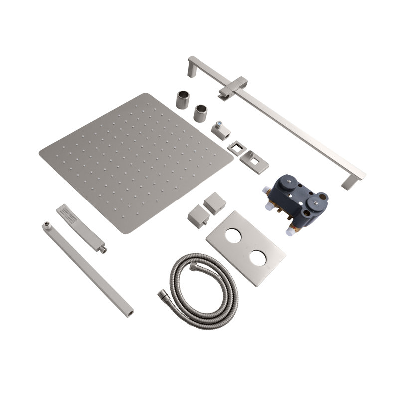 Thermostatic Complete Shower System, Brushed Nickel