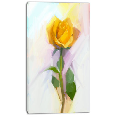 « rose avec feuilles vertes painting », peinture
