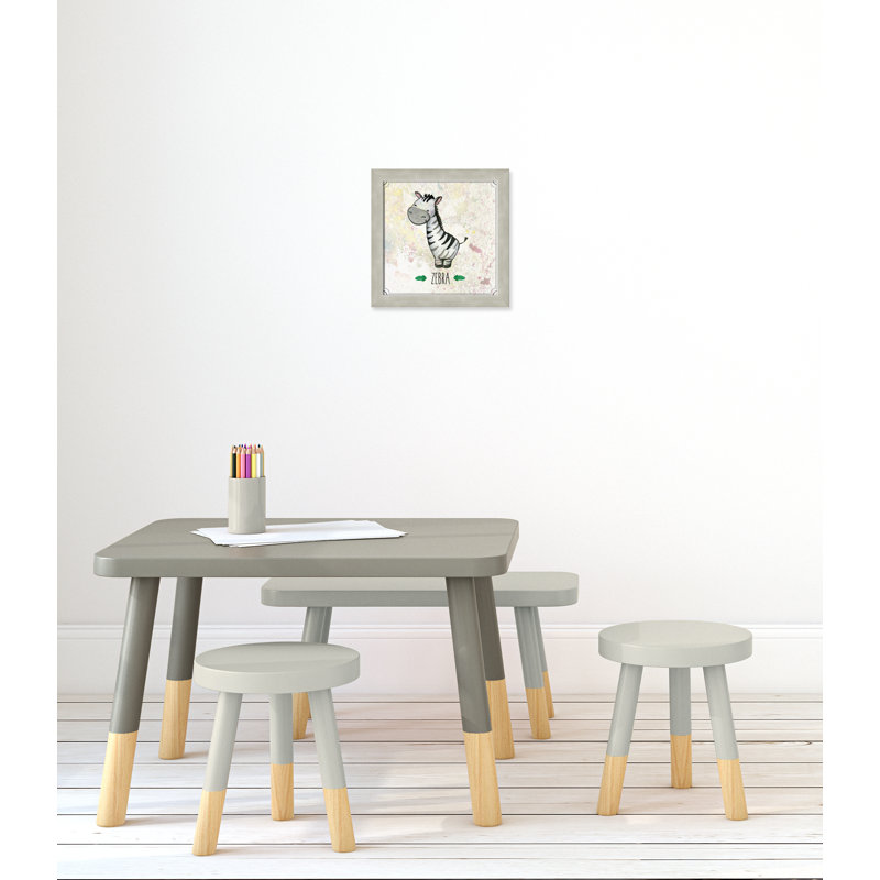 Jungle Day 4' Wall Decal, Warm Silver Flat Framed, 12" H x 12" W x 0.6" D