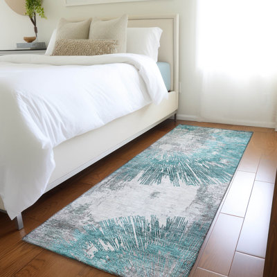 Mahaney Stain Resistant Abstract Area Rug