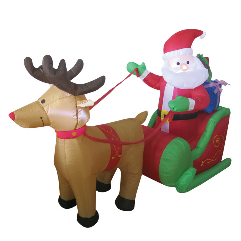 Gonflable Idona BBQ Santa, Père Noël sur traîneau à rennes