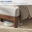 Base de lit plateforme en bois, pieds et lattes robustes en bois avec support central en métal, hauteur de 11,8 po, rangement sous le lit de 7,5 po, aucun sommier requis, assemblage facile, silencieux-130201947-130201950