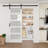Soft closing inculding 84"Height 5-Lites Glass Sliding Barn Doors with Installation Hardware Kit-104234749