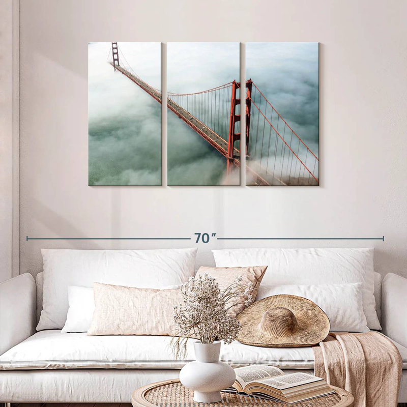 Lilie brouillard au Golden Gate Bridge, H 28 po x l 45 po