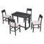 Ensemble de table de salle à manger à hauteur de comptoir 5 pièces Farmhouse avec 1 table rectangulaire et 4 chaises pour petits espaces-2079964125