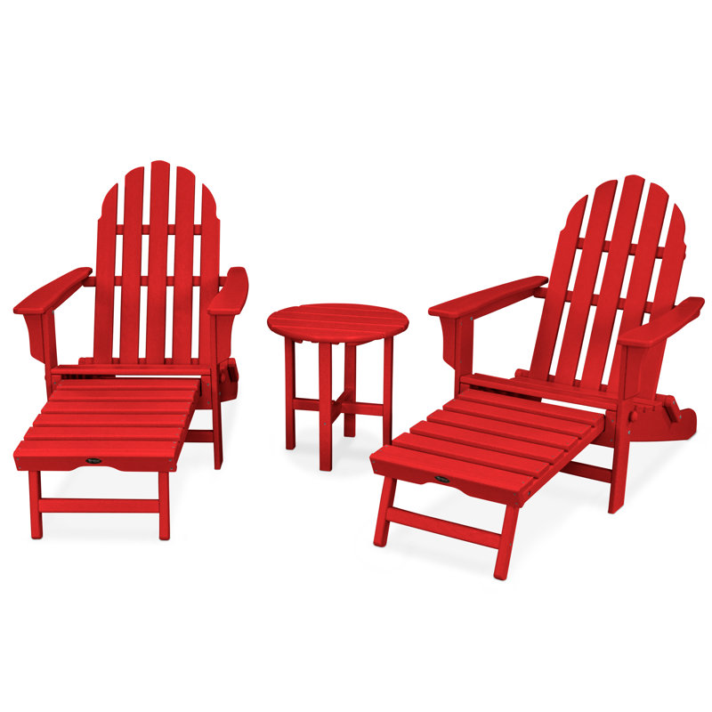 TREX Outdoors Cape Cod 3-Piece Ultimate Adirondack Set, Sunset Red