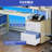 Balconera 65'' L Shaped Desk With Power Outlets, LED Lights & Monitor Stand-105529345