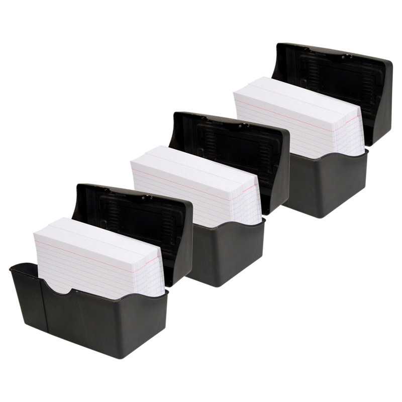  Innovative Storage Designs Black Index Card Holder, 5" X 8", Pack Of 3