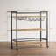 Chariot-bar 34 po x 35 po x 14 po en métal avec support à vin, porte-verre, roulettes verrouillables 3 niveaux pour la maison