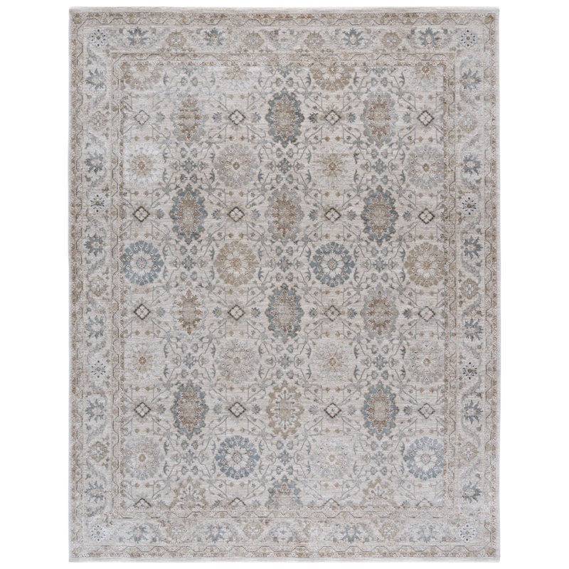 Tapis vert / gris Tulip 550, Rectangle 8 pi x 10 pi