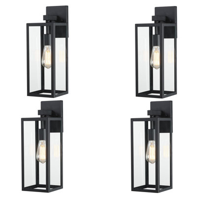 Tornillo Modern Outdoor Wall Light with Clear Glass Shade